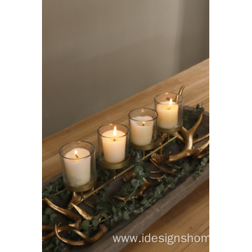 White Pillar Candle Holders For Wedding Decoration